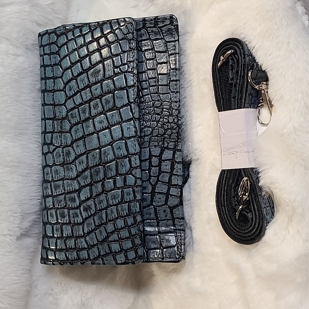 Embossed Leather Bag w/ Strap